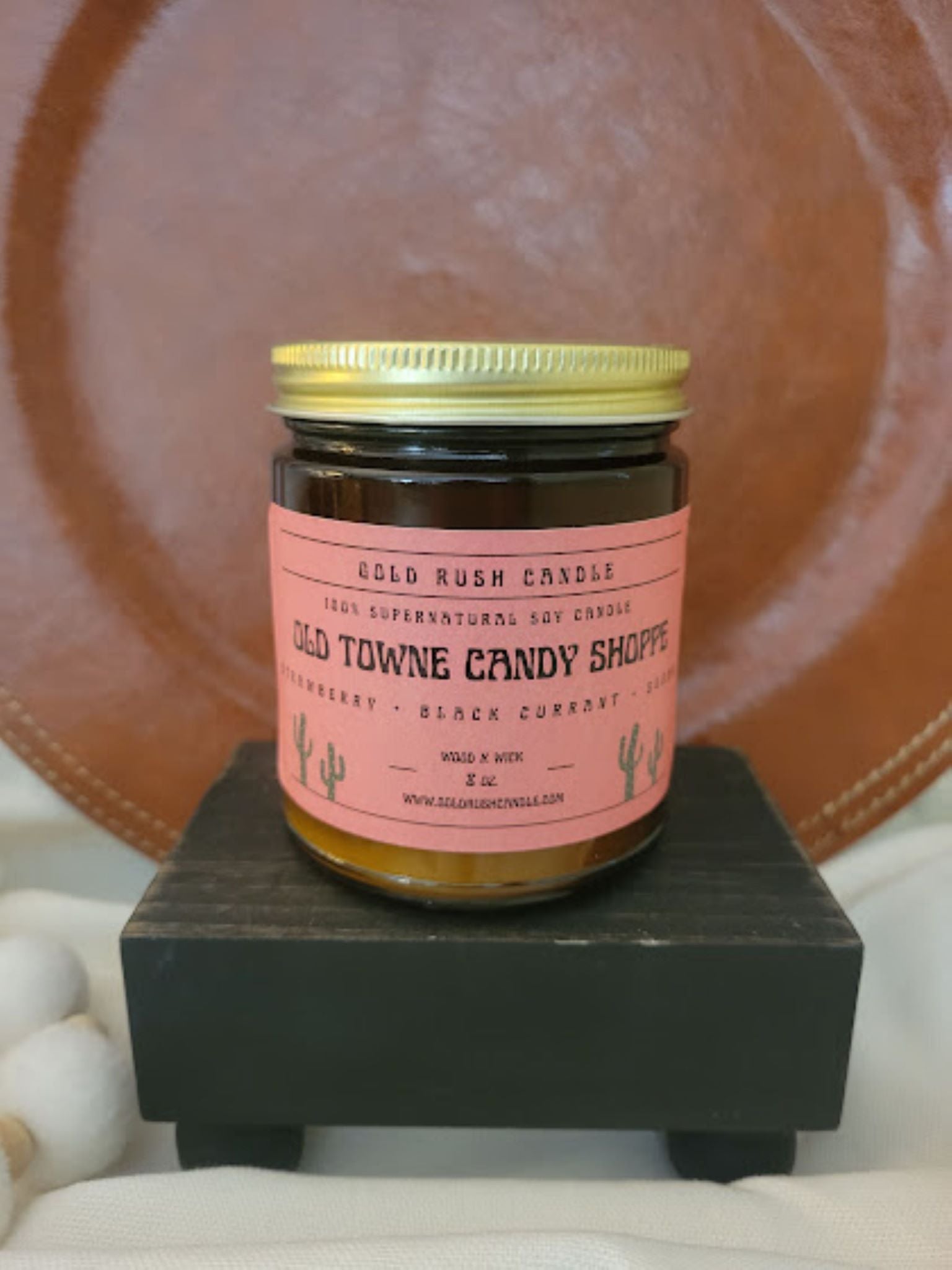 Vintage Black Currant Soy Wax Candle | Elegant Candy Dish